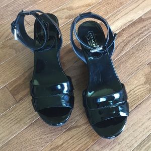 Black COACH Wedges